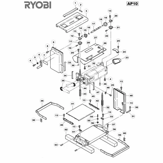 Ryobi AP10 Spare Parts List Type: 1000078711